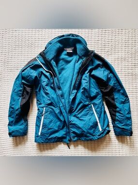 Columbia Teal and Black Womens Waterproof Interchangeable Jacket